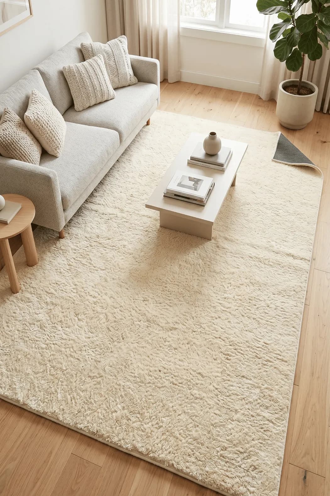 Mars-KREM-Premium Kadifemsi Halı Oturma Odası-Salon-Mutfak-Kaymaz Taban -Yıkanabilir-Modern