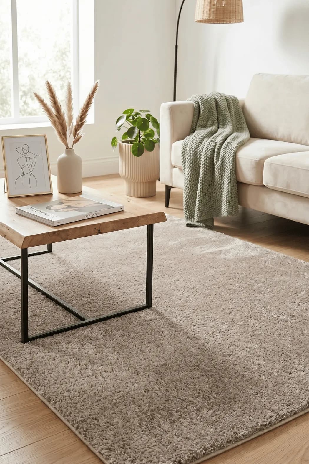 POLY Peluş Halı-Vizon - Salon-Mutfak-Antre-Oturma Odası-Yumuşak-Kaymaz Taban-Yıkanabilir–Modern-Uygun Fiyat